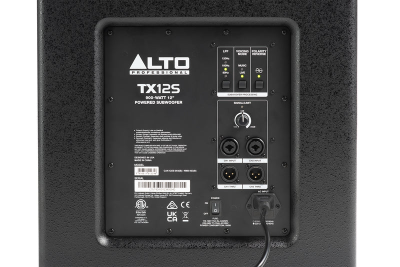 Alto Professional TX12S 900W DSP-Enhanced Powered Subwoofer - 12"