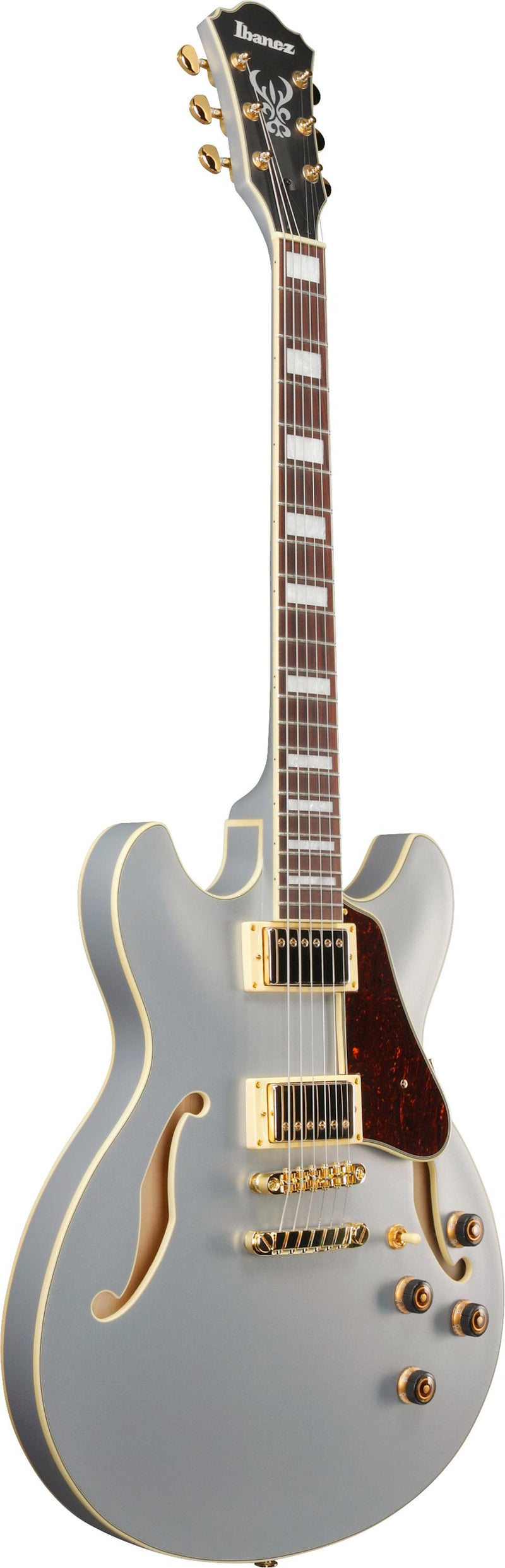 Ibanez AS73GMSF Semi Hollow-Body Electric Guitar (Moonstone Silver Flat)