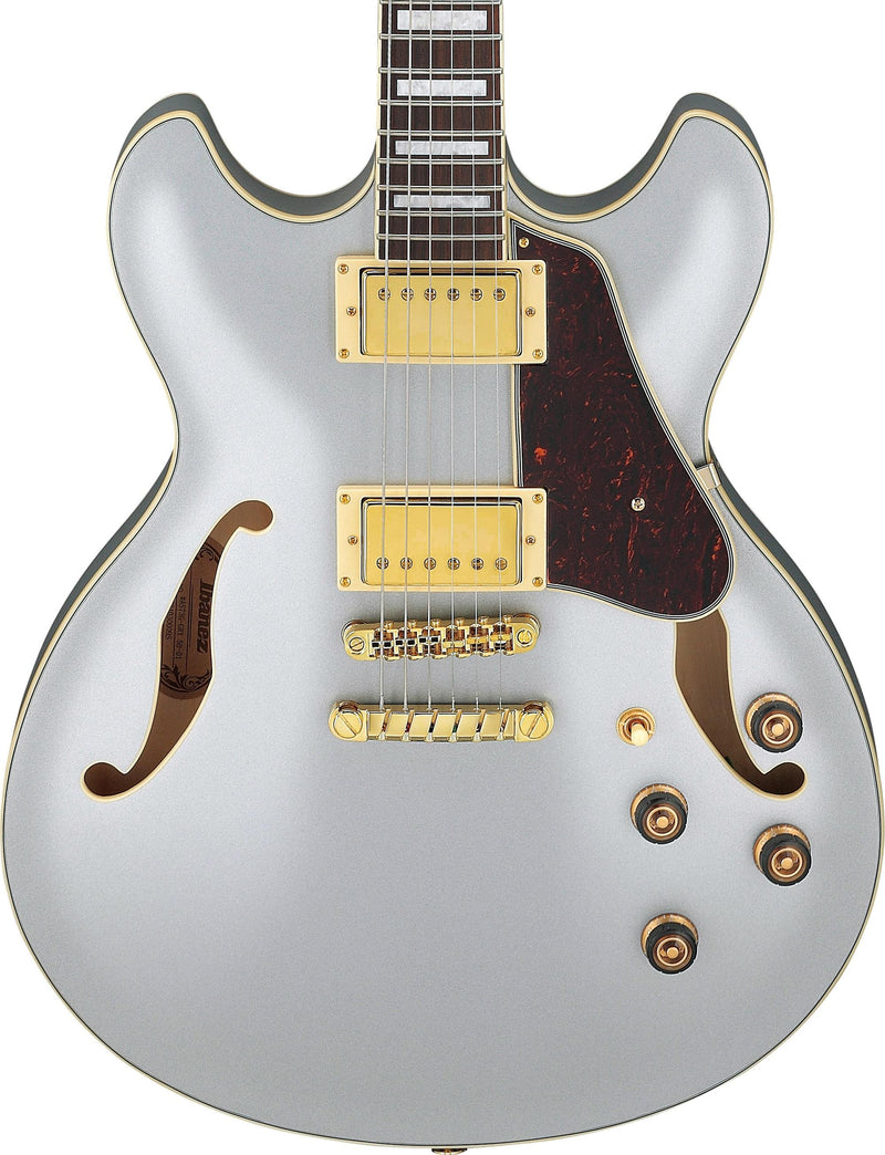 Ibanez AS73GMSF Semi Hollow-Body Electric Guitar (Moonstone Silver Flat)