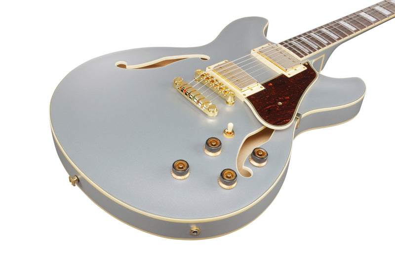 Ibanez AS73GMSF Semi Hollow-Body Electric Guitar (Moonstone Silver Flat)