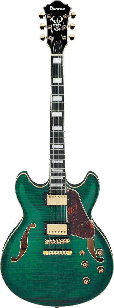 Ibanez AS93FMTMG Semi Hollow-Body Electric Guitar (Transparent Moss Green)