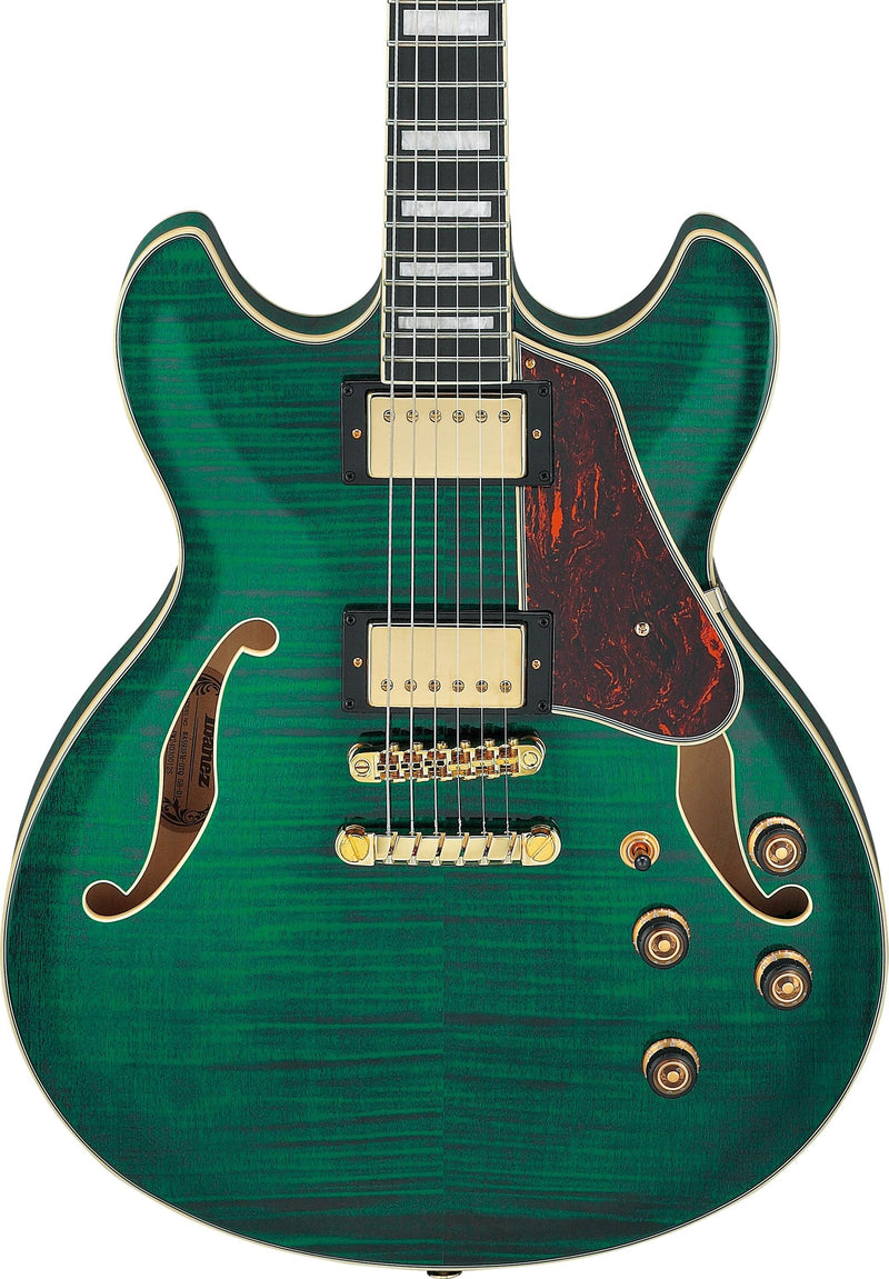 Ibanez AS93FMTMG Semi Hollow-Body Electric Guitar (Transparent Moss Green)