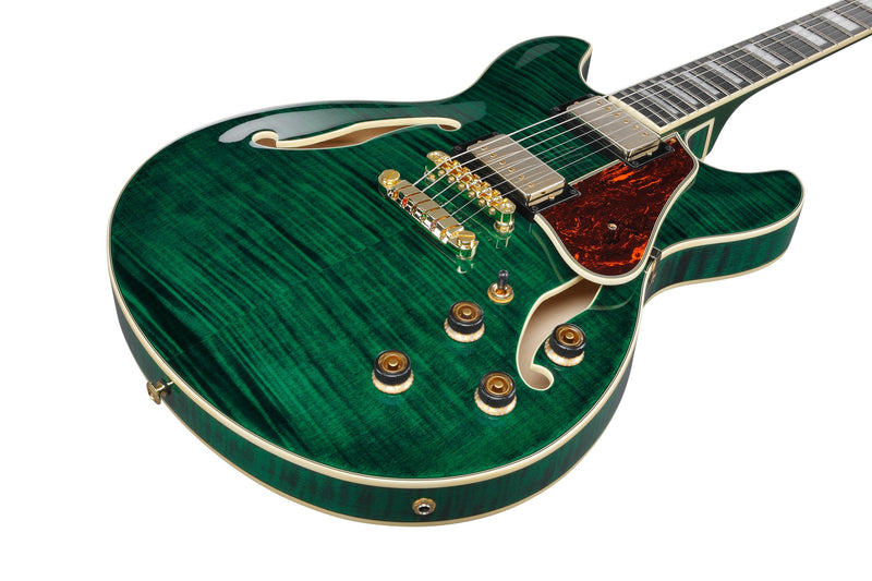 Ibanez AS93FMTMG Semi Hollow-Body Electric Guitar (Transparent Moss Green)