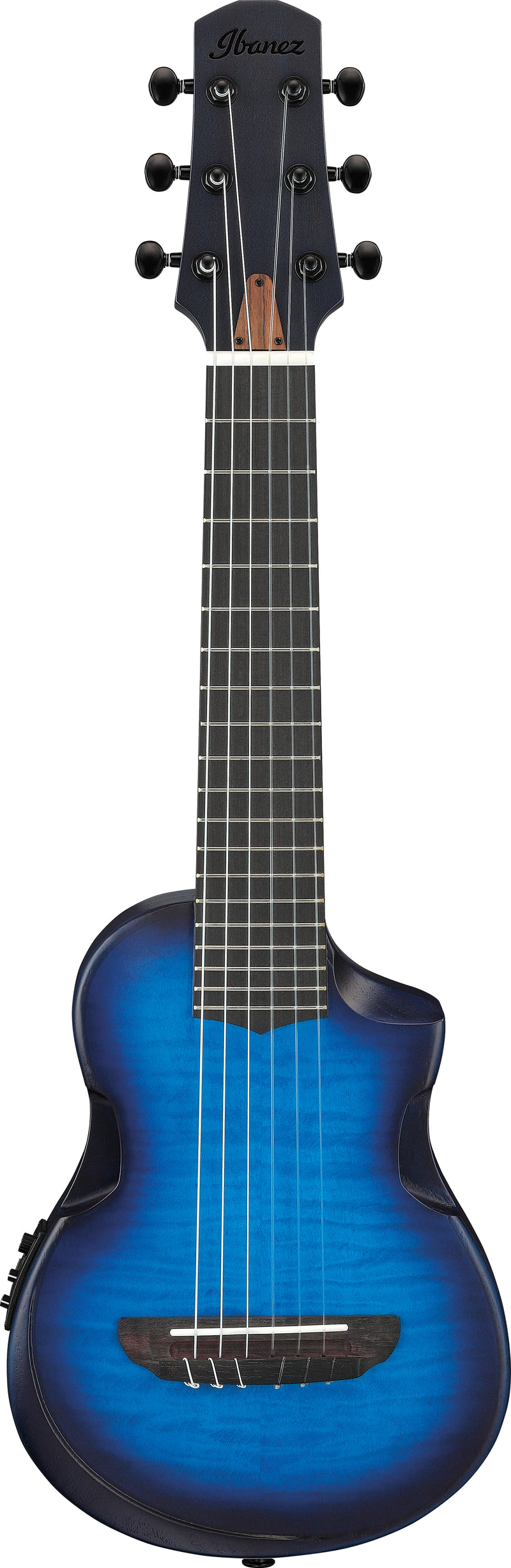 Ibanez AUP10FMNETBO Short Scale Acoustic Guitar with Bag (Transparent Blue Sunburst Open pore)