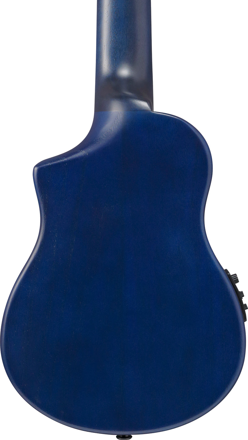 Ibanez AUP10FMNETBO Short Scale Acoustic Guitar with Bag (Transparent Blue Sunburst Open pore)