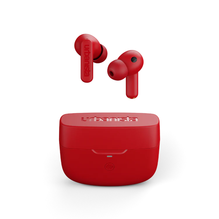 Urbanista ATLANTA True Wireless avec écouteurs hybrides à suppression active du bruit (rouge vif)