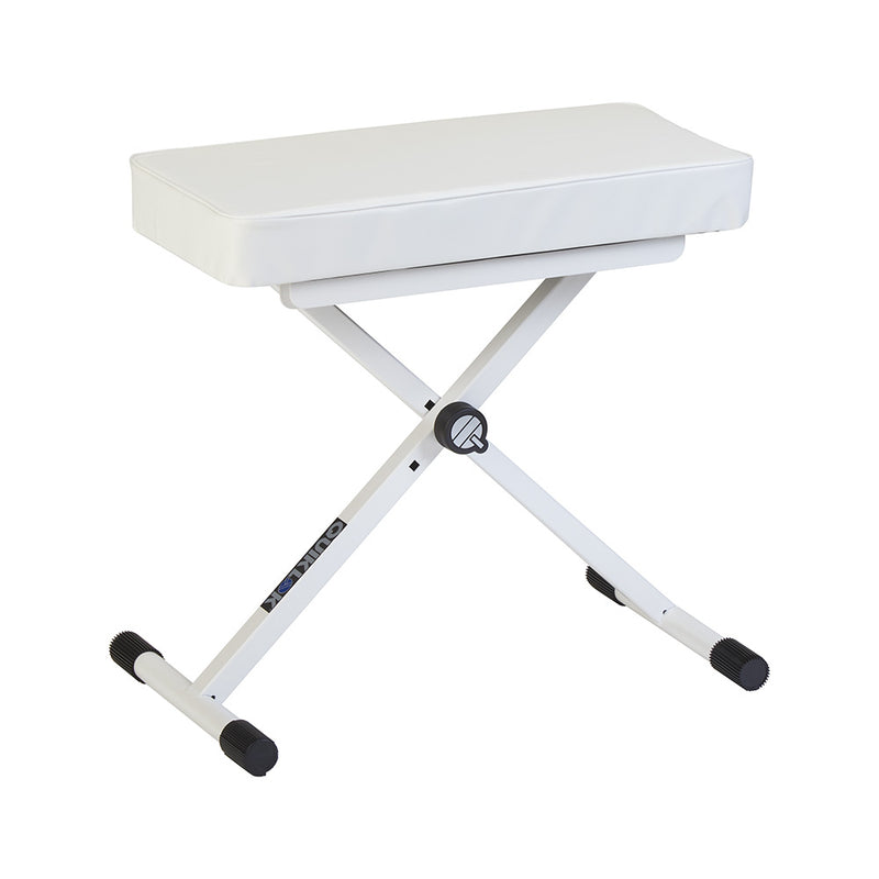 QuikLok BX8WH Height Adjustable Small Bench with Thick Cushion (White)