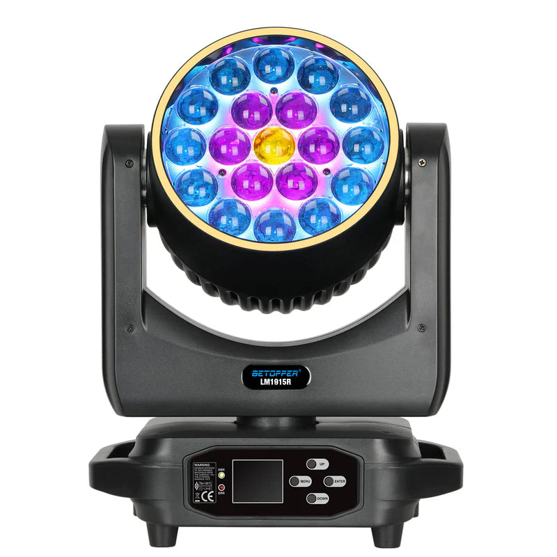 Betopper LM1915R Wash Moving Head with Halo Ring - 19x15w