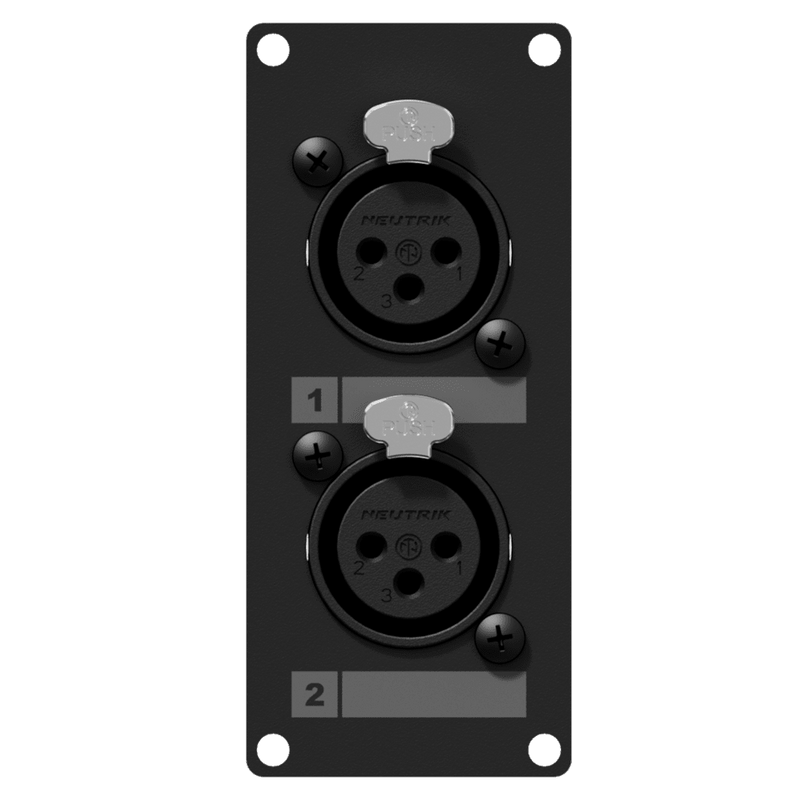 Caymon CASY125/B 2 Female XLR to 3 Pin Terminal Wall Plate