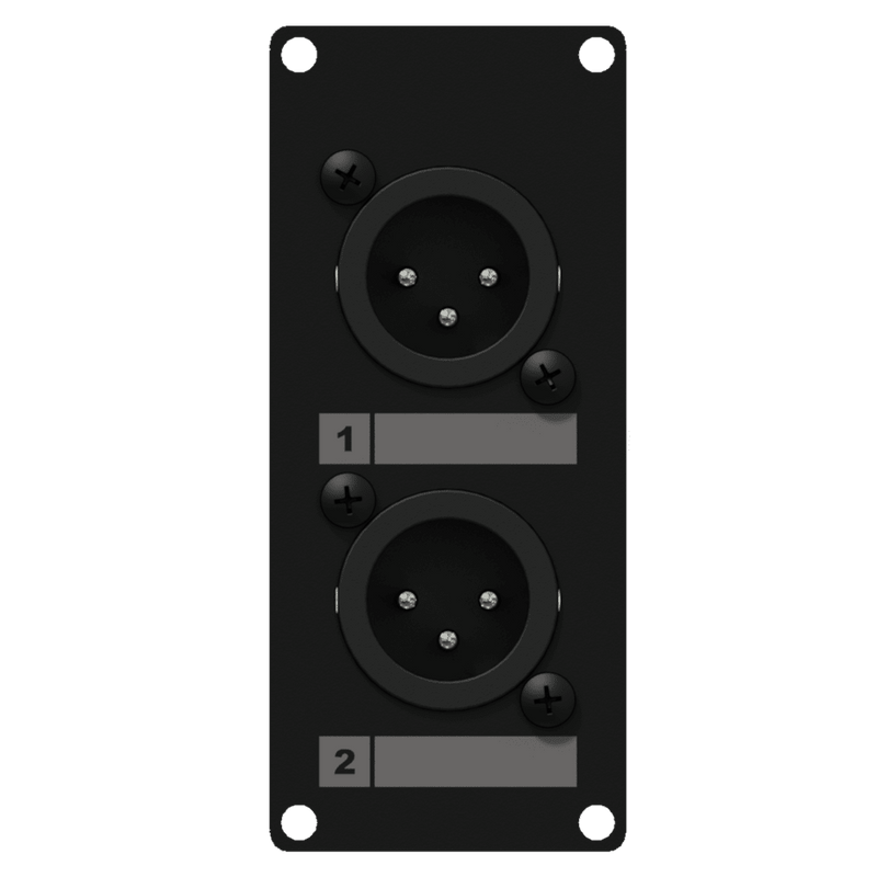 Caymon CASY126/B 2 Male XLR to 3 Pin Terminal Wall Plate