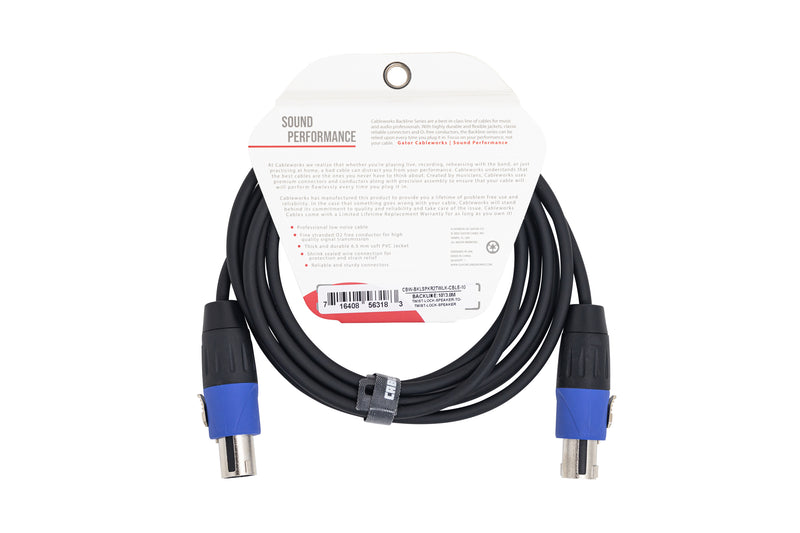 Gator GCWB-SPK-10-2TL Twist Lock Connector Speaker Cable - 10ft