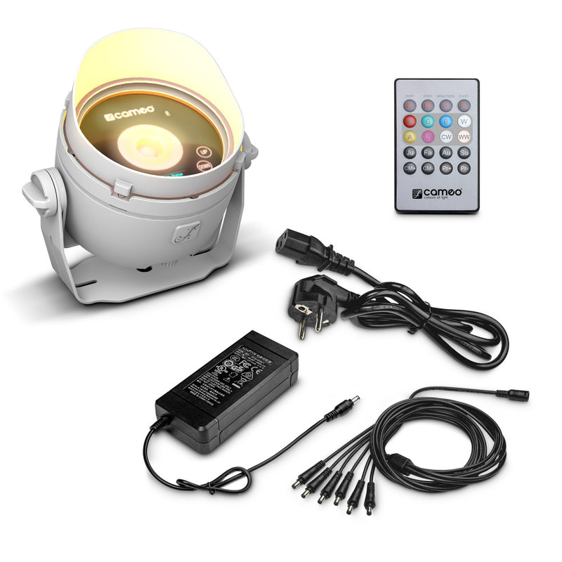 Theatrixx CLDROPB1WHSET1 DROP B1 Battery Powered Outdoor Mini Uplight - With Power Supply (White)