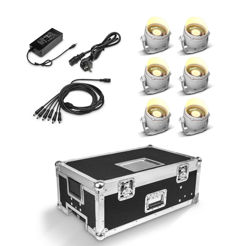 Theatrixx CLDROPB1WHSET2 6 x DROP B1 in Charging Flightcase (White)