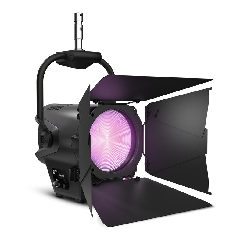 Theatrixx CLF2FCPO Professional Pole-Operated Fresnel Full Color - Includes Barndoor and Gel Frame (RGBW)