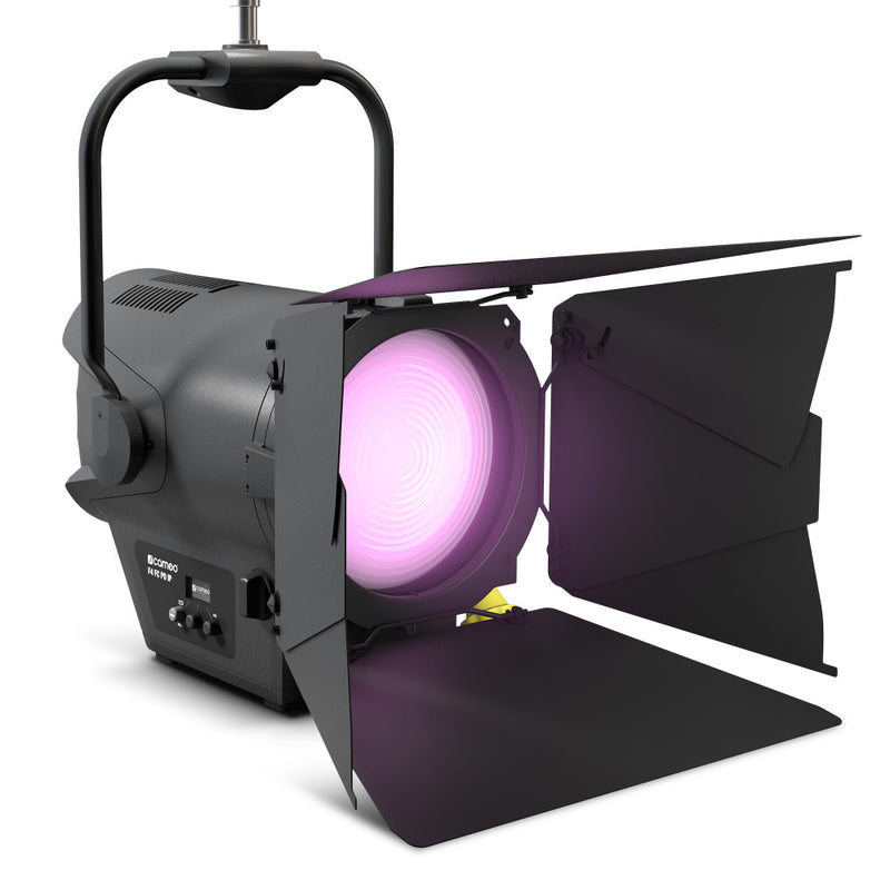 Theatrixx CLF4FCPOIP Professional Pole-Operated IP65 Fresnel Full Color - Includes Barndoor and Gel Frame (RGBW)