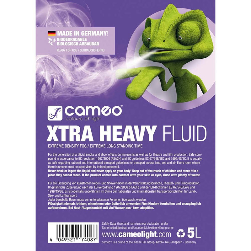 Cameo Pro CLFXHEAVY5L Fog Fluid Very High Density and Extreme Long Standing Time - 5L