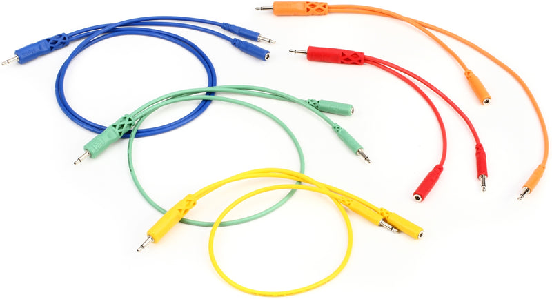 Hosa CMM-500Y-MIX Hopscotch Synth Patch Cables 5-Pack