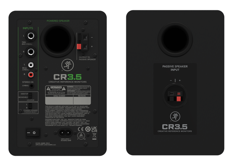 Mackie CR3.5 Passive Studio Monitors - 3.5"