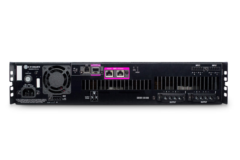 Crown DCI4X600DA Amplificateur de puissance 4 canaux 600 W @ 4 Ω avec audio en réseau Dante™/AES67 et 70 V/100 V