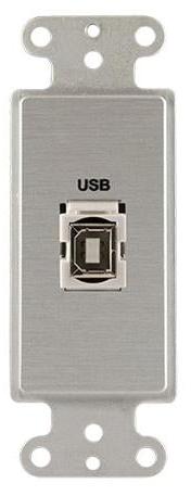 Covid D1127F-CA Keystone USB-2-BA Plaque murale (anodisé transparent)