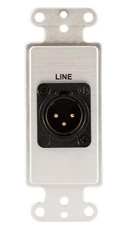 Covid D1136S-CA Neutrik 3 Pin XLR Male Wall Plate (Clear Anodized)