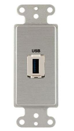 Covid D1146F-CA Keystone USB-3-AA Right Angled Wall Plate (Clear Anodized)