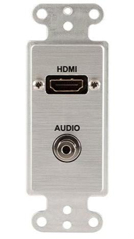 Covid D1201F-CA HDMI Female and Audio Input Wall Plate (Clear Anodized)