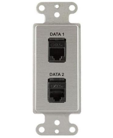 Covid D1205F-CA 2 Keystone RJ45-CAT5 Plaque murale (anodisé transparent)