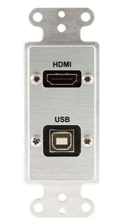 Covid D1218M-CA FEMME HDMI, USB BA Pig-Ltail Plate (anodisé clair)