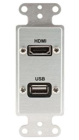 Covid D1219P-CA HDMI Pigtail, USB AA Pig-Ltail Plate (anodisé transparent)