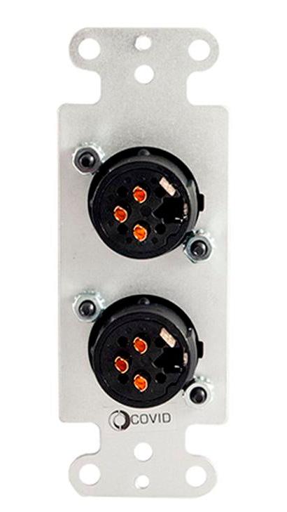 Covid D1225S-CA Neutrik 3 Pin XLR Female Wall Plate (Clear Anodized)