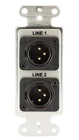 Covid D1226S-CA Neutrik 3 Pin XLR Male Wall Plate (Clear Anodized)