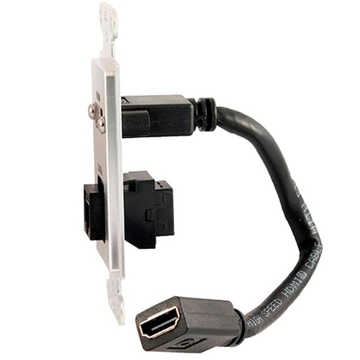 Covid D1229M-CA HDMI Pigtail, RJ45-CAT6 Plaque murale (anodisé transparent)