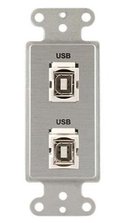 Covid D1232F-CA Plate murale USB-2-BA (anodisé transparent)