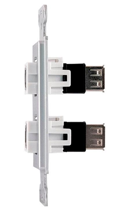 Covid D1232F-CA Plate murale USB-2-BA (anodisé transparent)