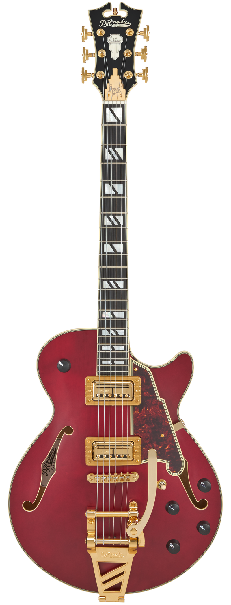 D'Angelico DELUXE SS Bobby Weir 3 Limited Edition Semi-Hollow Electric Guitar (Satin Trans Wine)