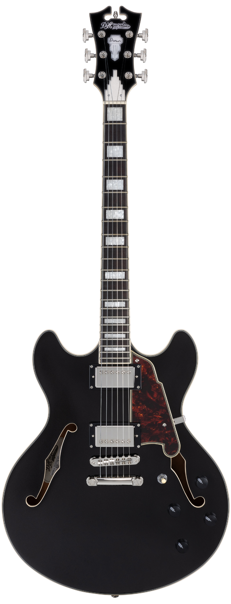 D'Angelico DAPDCBLF2NS Guitare électrique semi-creuse (Flake noir)