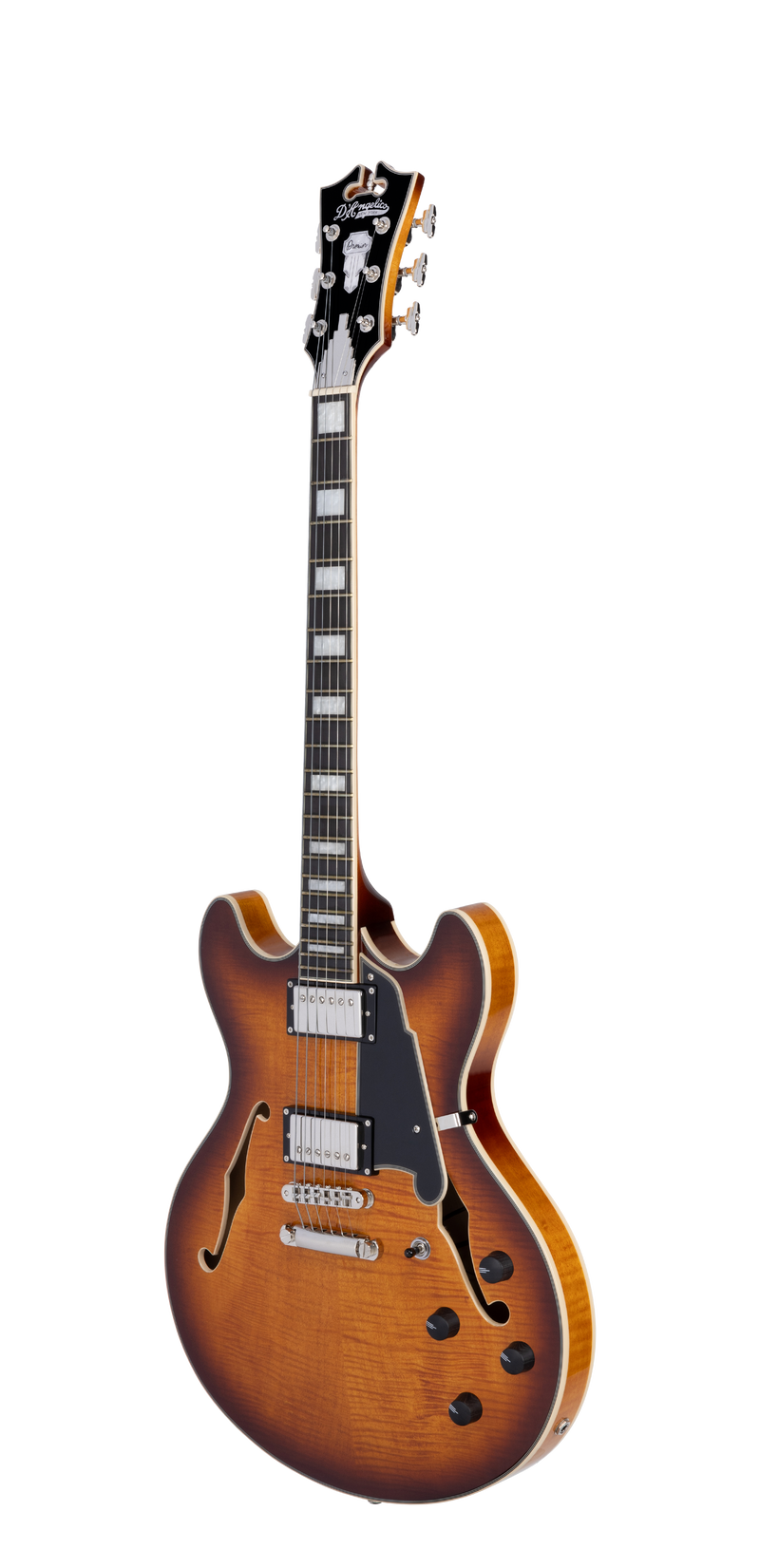 D'Angelico PREMIER DC Guitare électrique semi-creuse (Dark Iced Tea Burst)