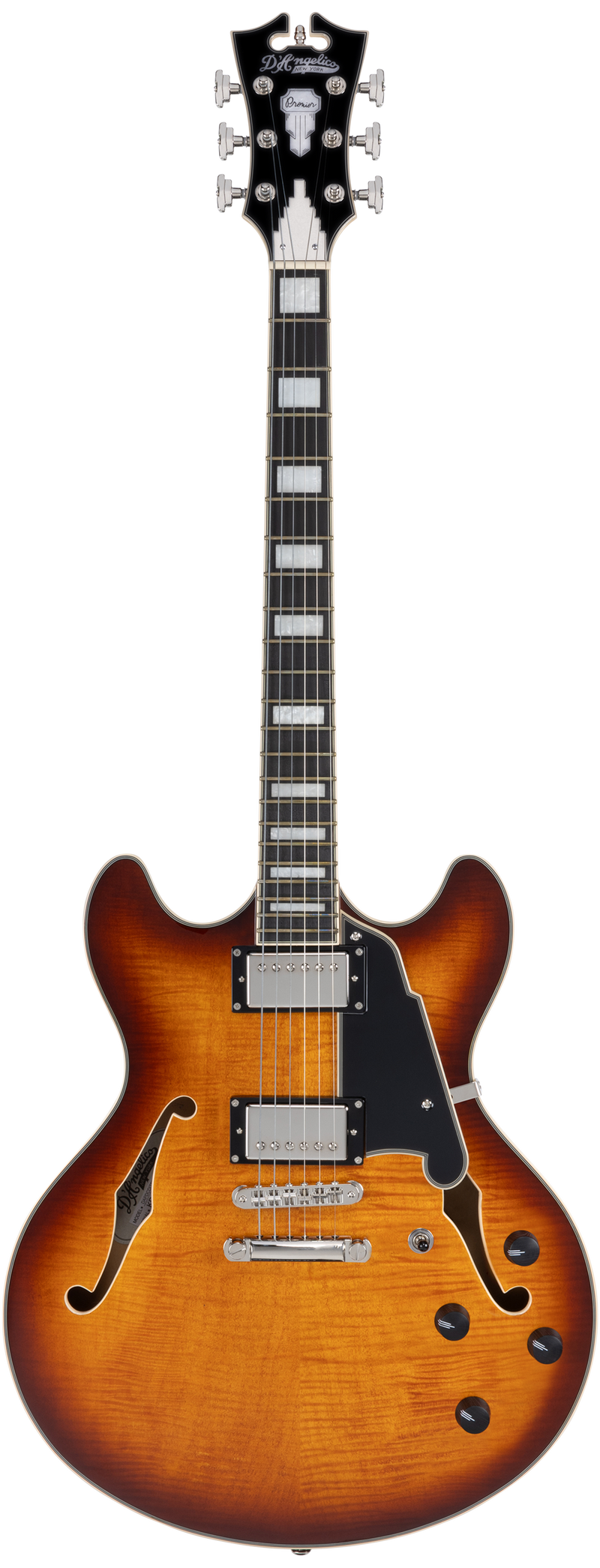 D'Angelico PREMIER DC Guitare électrique semi-creuse (Dark Iced Tea Burst)