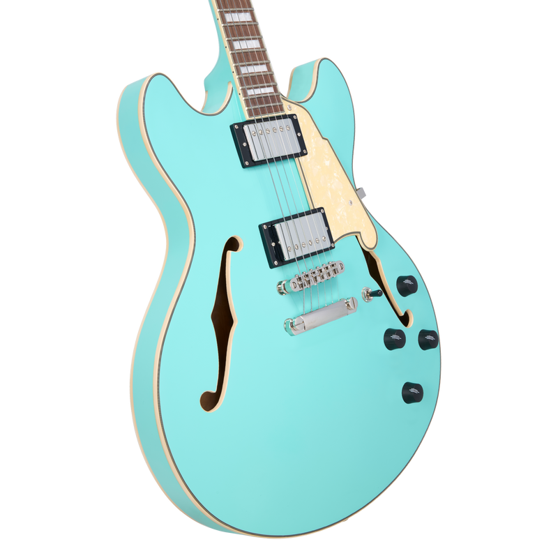 D'Angelico PREMIER DC Semi-Hollow Electric Guitar (Surf Green)