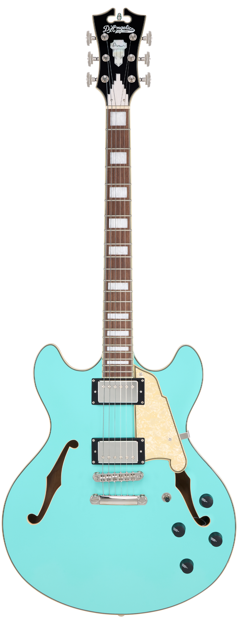 D'Angelico PREMIER DC Semi-Hollow Electric Guitar (Surf Green)