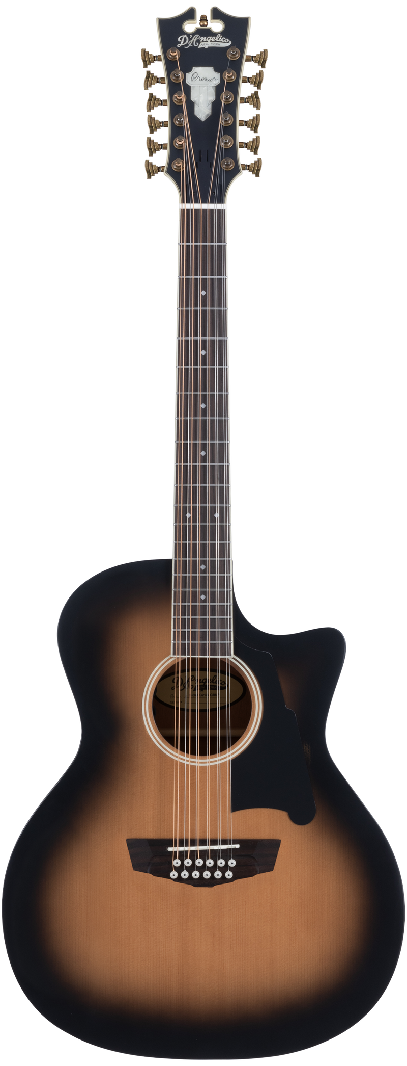 D'Angelico FULTON GRAND AUDITORIUM 12-String Acoustic Guitar (Aged Burst)