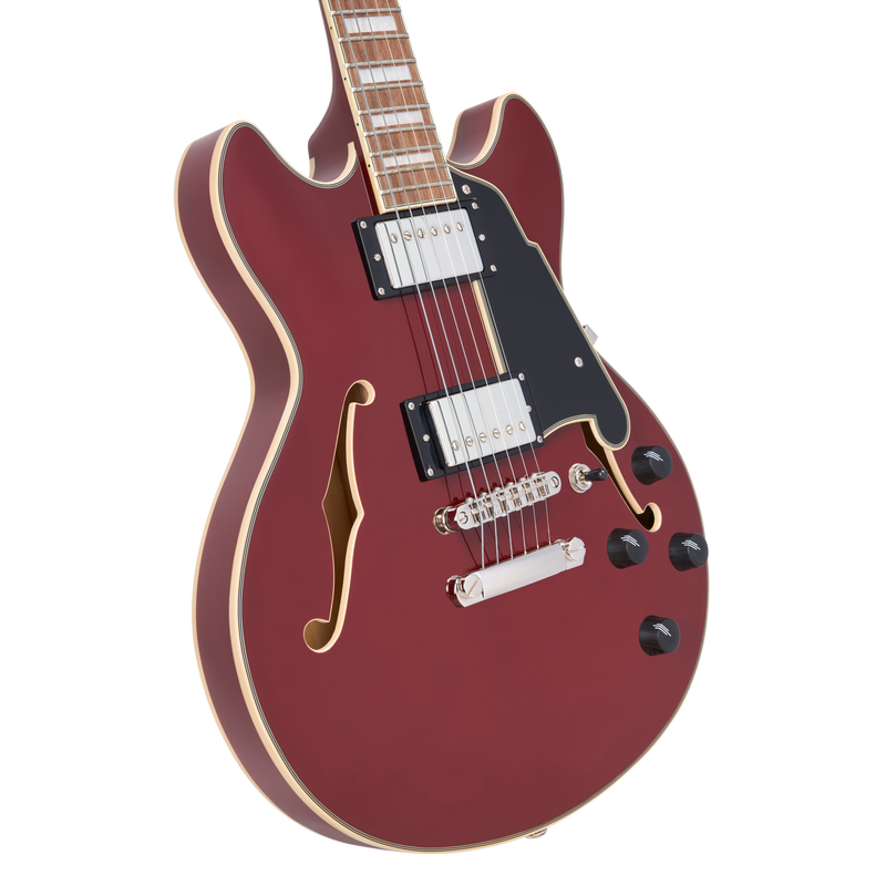 D'Angelico PREMIER MINI DC Semi-Hollow Electric Guitar (Burnt Red)