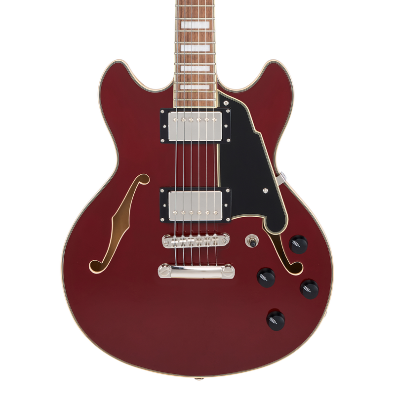 D'Angelico PREMIER MINI DC Semi-Hollow Electric Guitar (Burnt Red)