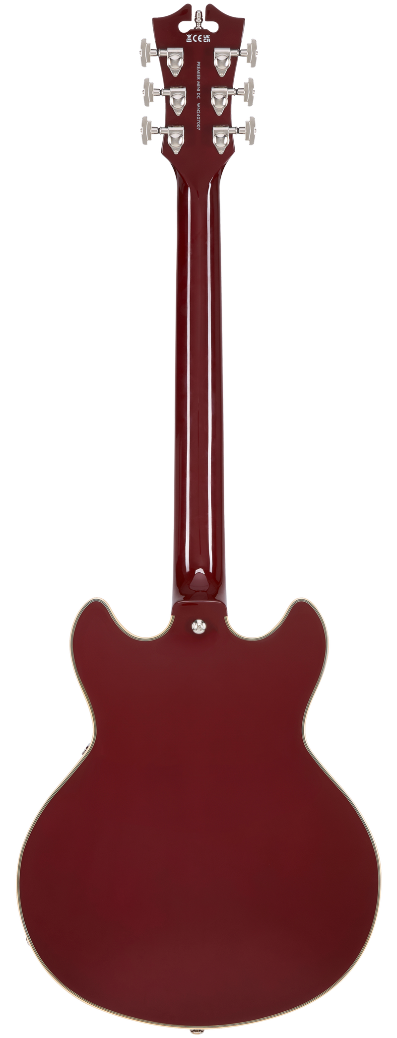 D'Angelico PREMIER MINI DC Semi-Hollow Electric Guitar (Burnt Red)