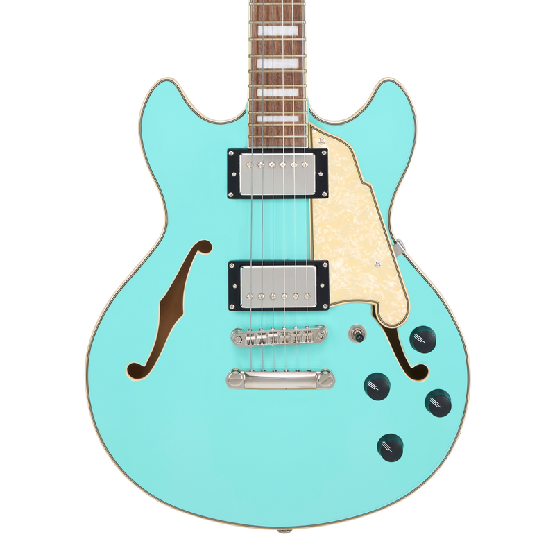 D'Angelico PREMIER MINI DC Semi-Hollow Electric Guitar (Surf Green)