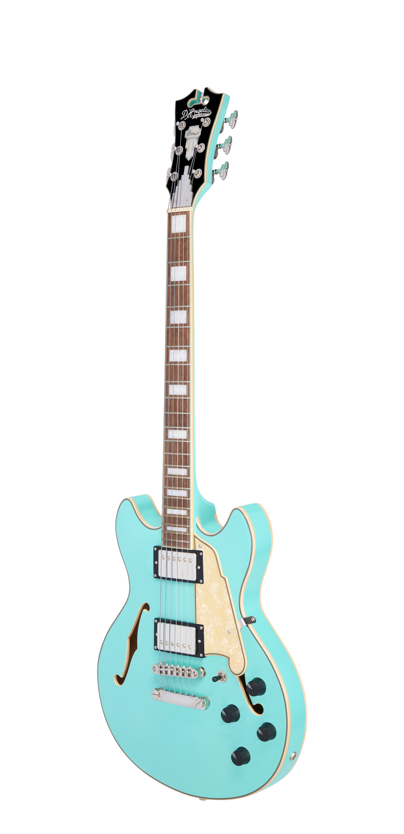 D'Angelico PREMIER MINI DC Semi-Hollow Electric Guitar (Surf Green)