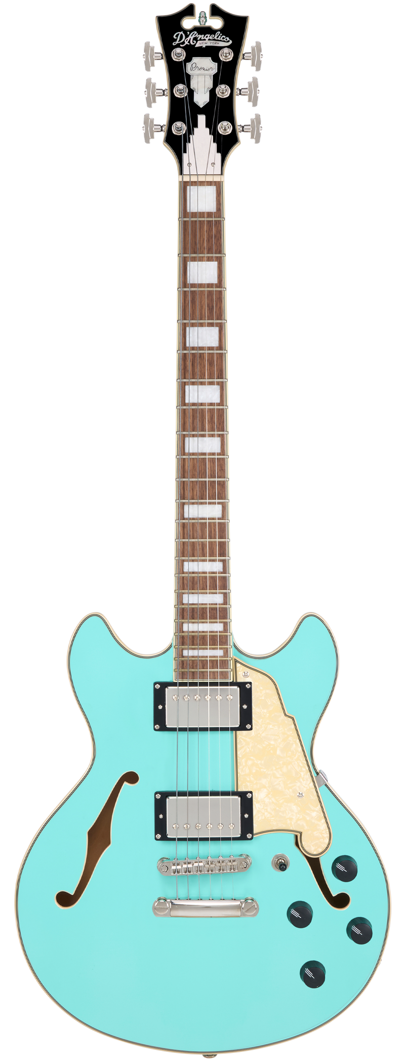 D'Angelico PREMIER MINI DC Semi-Hollow Electric Guitar (Surf Green)