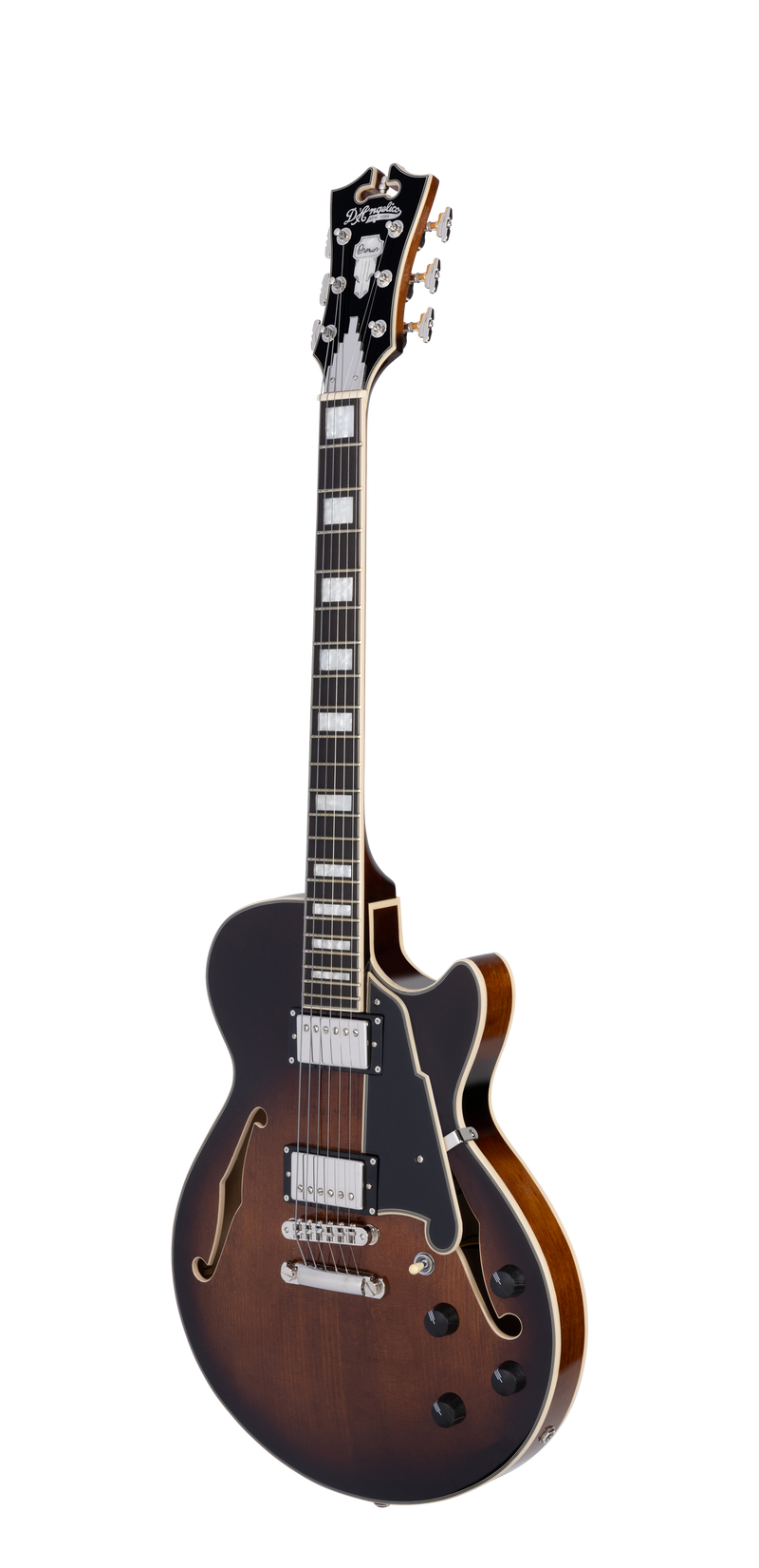 D'Angelico DAPSSBRBNS Guitare électrique semi-creuse (Brown Burst)