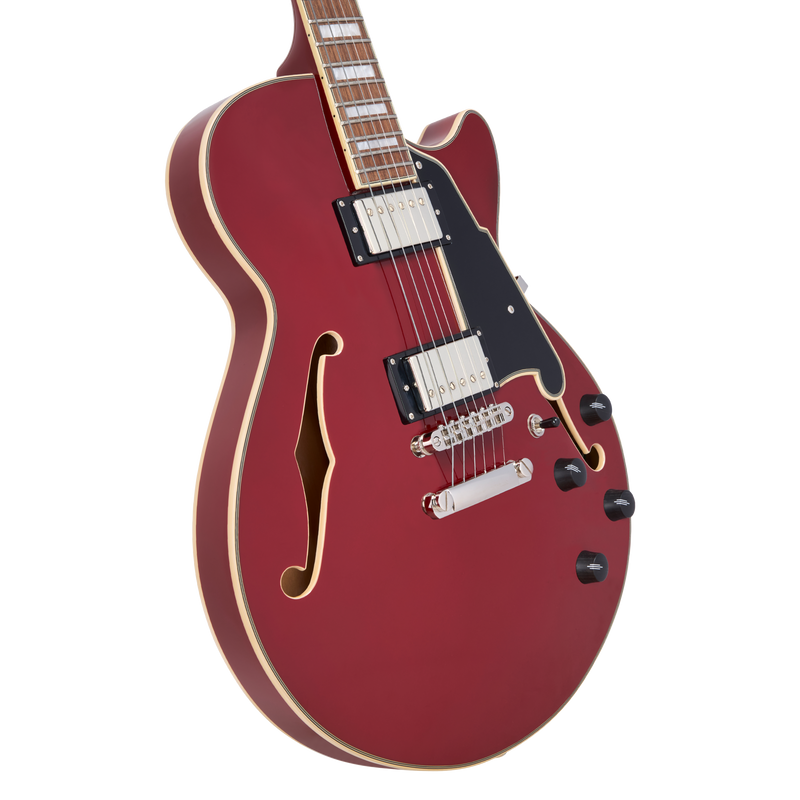 D'Angelico PREMIER SS Semi-Hollow Electric Guitar (Burnt Red)